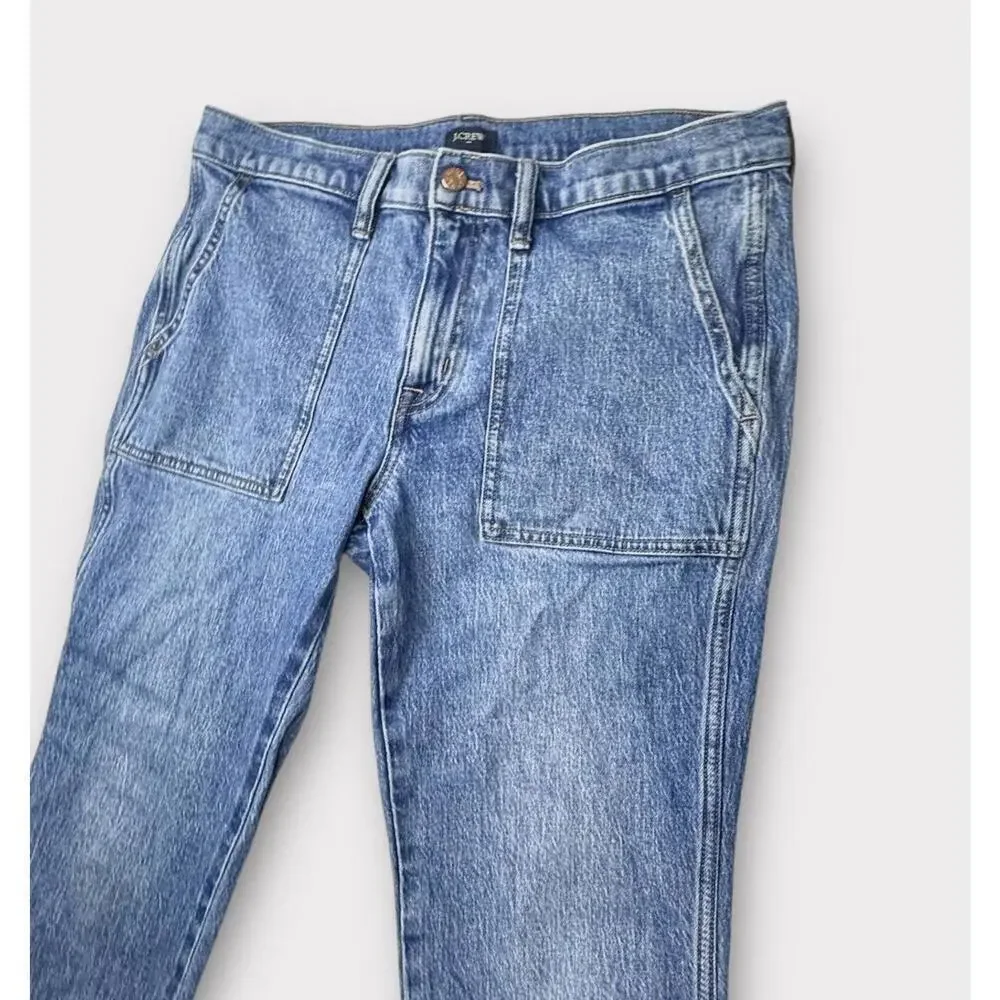 J.Crew Womens Jeans Denim Blue Medium Wash Cropped Pockets Zipper Size 29